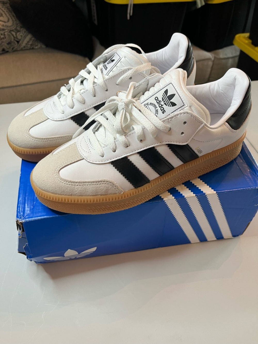 Adidas Samba White Black Gum Athletic Shoes